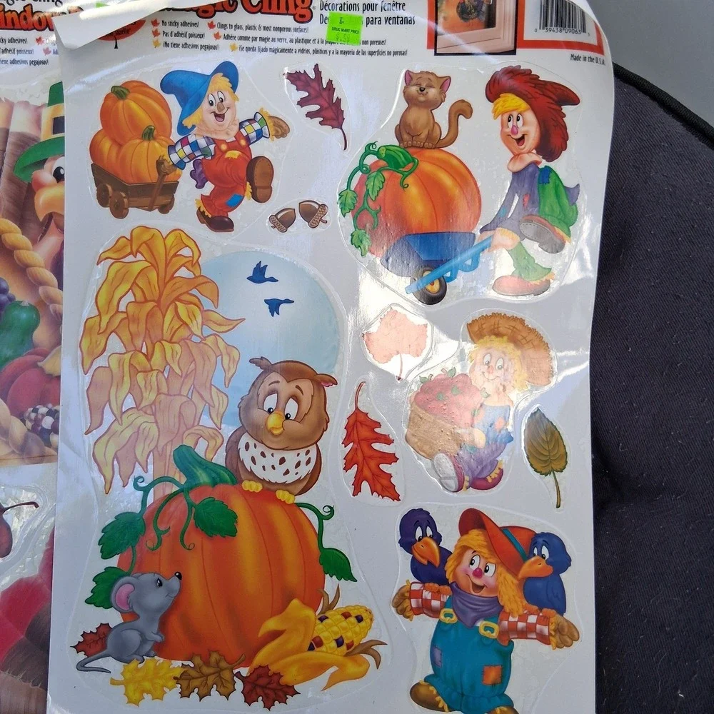 Vintage 90s NOS Fall Harvest Thanksgiving Klingers Mello Smello Magic Window...